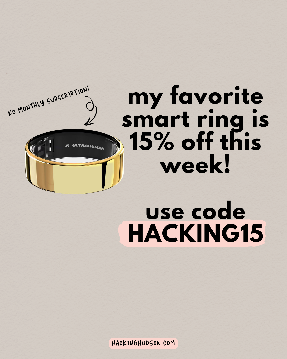 ultrahuman ring air with discount code HACKING15